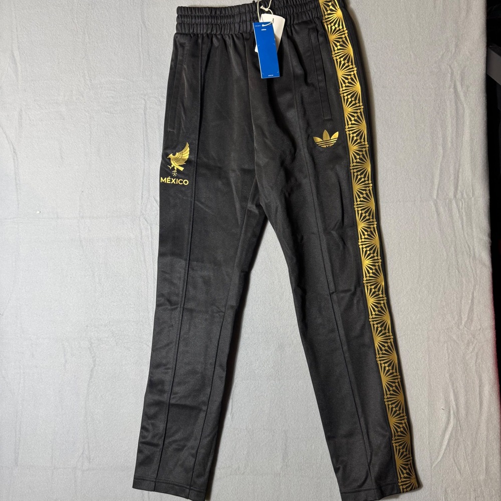 adidas Originals Mexico FMF TP Track Pants Black Gold JE5337 Mens Small‎ NEW